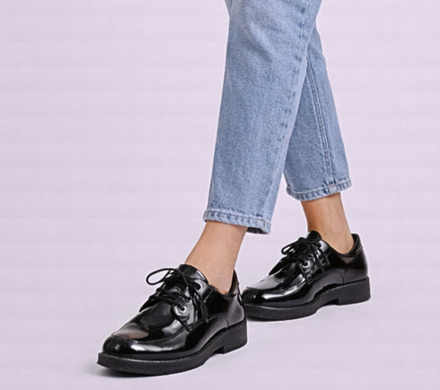 Pantofi casual, dama, ADA SHOES, 231130 negru, piele lacuita