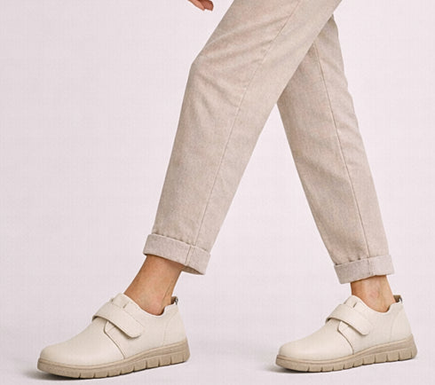 Pantofi casual, dama, ADA SHOES, 251074 crem, piele naturala