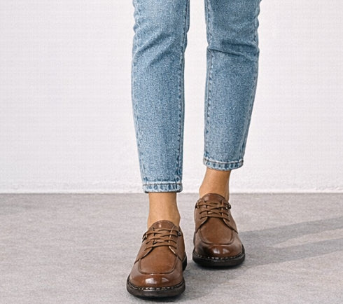 Pantofi casual, dama, ADA SHOES, KM327 maro, piele naturala