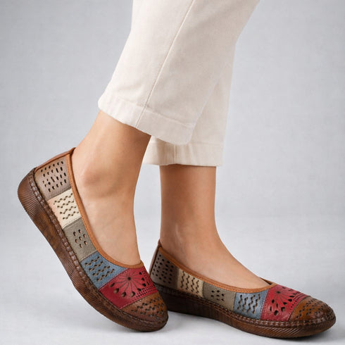 Pantofi casual, dama, FEELING, 5886 rosu, piele naturala