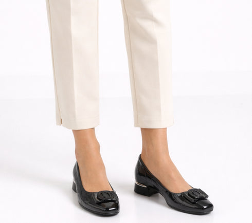 Pantofi eleganti, dama, ADA SHOES, 2321-90 negru, piele lacuita, cu toc