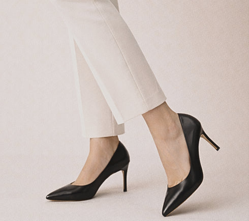 Pantofi eleganti, dama, EPICA, JI80023B negru, piele naturala, toc