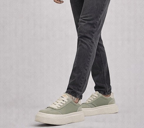 Pantofi sport, barbati, ADA SHOES, FP26306 verde, piele nabuc