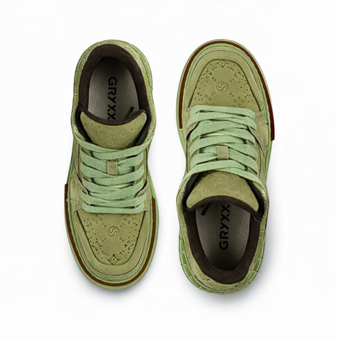 Pantofi sport, barbati, GRYXX, M2KE2870 verde, piele nabuc