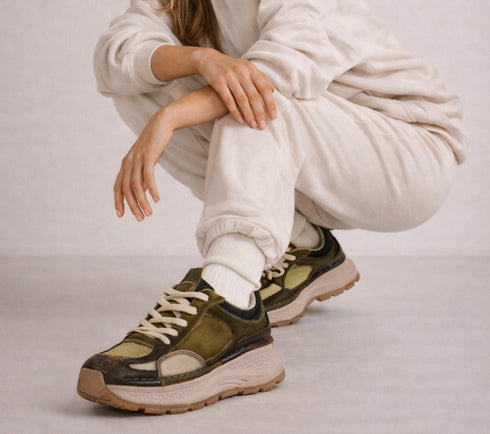 Pantofi sport, dama, FRANCO GERARDO, 10018 kaki, piele intoarsa