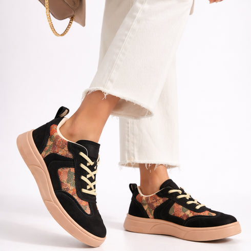 Pantofi sport, dama, FRANCO GERARDO, 2536 negru, piele intoarsa