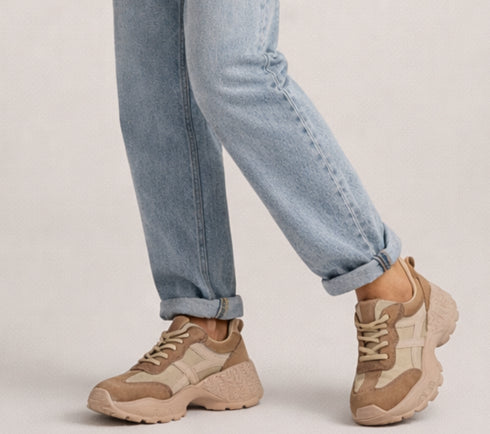 Pantofi sport, dama, FRANCO GERARDO, 7109 bej, piele intoarsa