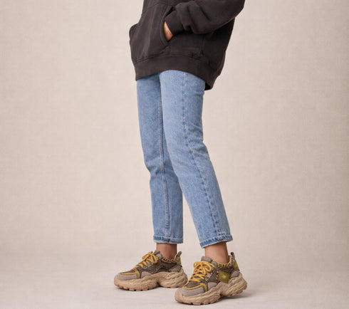 Pantofi sport, dama, GRYXX, LY80018A bej, piele nabuc