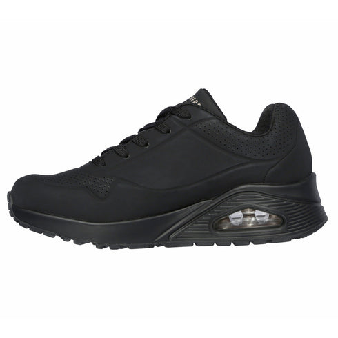 Pantofi sport, dama, SKECHERS Uno Stand On Air 73690-BBK negru, piele ecologica
