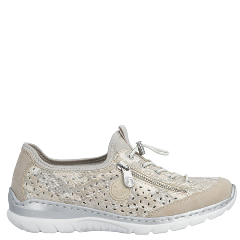 Pantofi sport, dama, RIEKER MEMOSOFT, L3252-92 auriu, piele ecologica