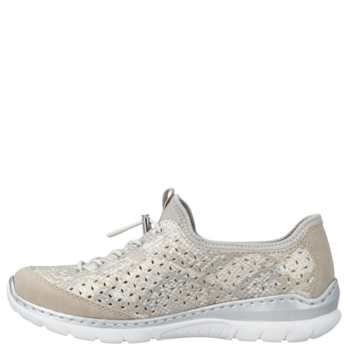 Pantofi sport, dama, RIEKER MEMOSOFT, L3252-92 auriu, piele ecologica