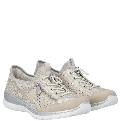 Pantofi sport, dama, RIEKER MEMOSOFT, L3252-92 auriu, piele ecologica