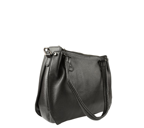 Poseta casual, dama, ADA SHOES, 2051, negru, piele naturala