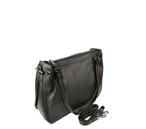 Poseta casual, dama, ADA SHOES, 2051, negru, piele naturala