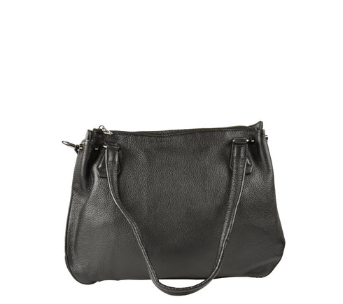 Poseta casual, dama, ADA SHOES, 2051, negru, piele naturala