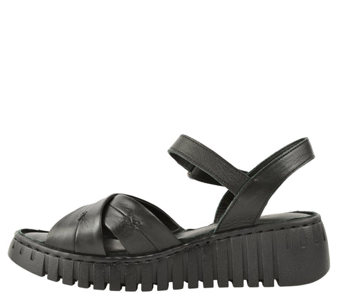 Sandale casual, dama, ANNA VIOTTI, D56-05, negru, piele naturala