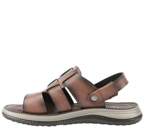 Sandale casual, barbati, OTTER FM60002A, maro, piele naturala