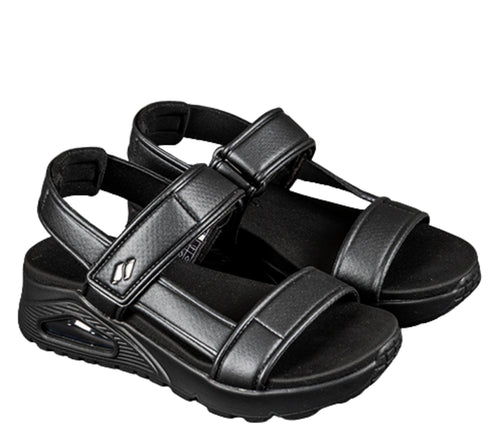 Sandale sport, dama, SKECHERS STREET 120016-BBK, negru,  sintetic