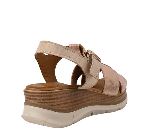 Sandale casual, dama, ANNA VIOTTI, D20-H2987, roz sidef, piele naturala