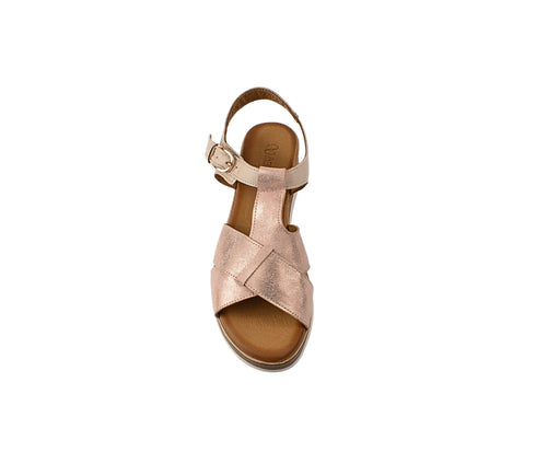 Sandale casual, dama, ANNA VIOTTI, D20-H2987, roz sidef, piele naturala