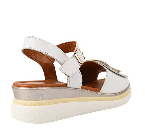 Sandale casual, dama, ANNA VIOTTI, D22-L1060 alb, piele naturala