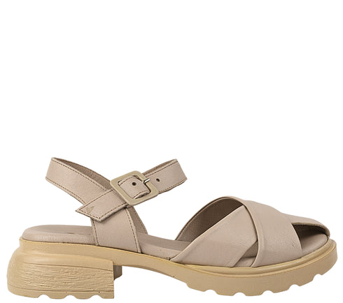 Sandale casual, dama, ANNA VIOTTI, D47-1090 gri, piele naturala