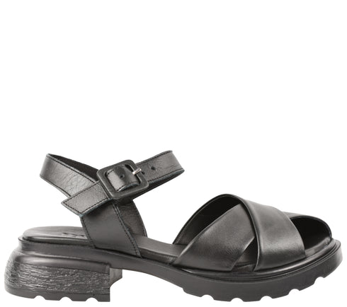 Sandale casual, dama, ANNA VIOTTI, D47-1090 negru, piele naturala