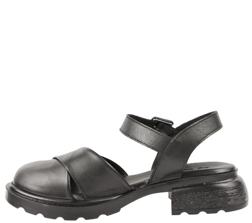 Sandale casual, dama, ANNA VIOTTI, D47-1090 negru, piele naturala