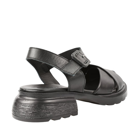 Sandale casual, dama, ANNA VIOTTI, D47-1090 negru, piele naturala
