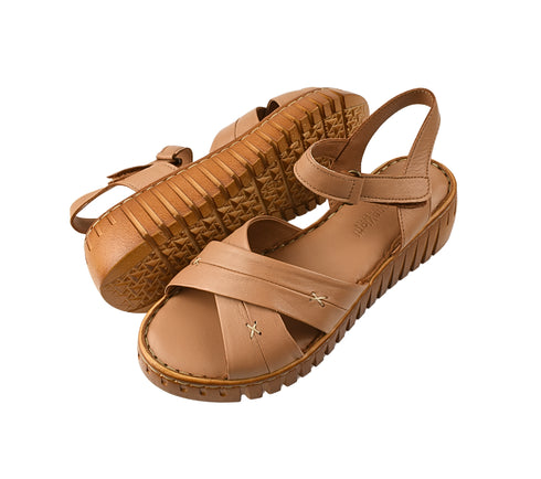 Sandale casual, dama, ANNA VIOTTI, D56-05 maro, piele naturala