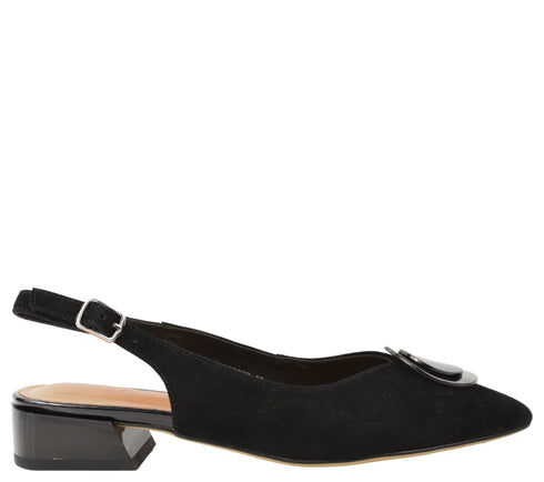 Sandale elegante, dama, EPICA, JI60028B negru, piele intoarsa, toc