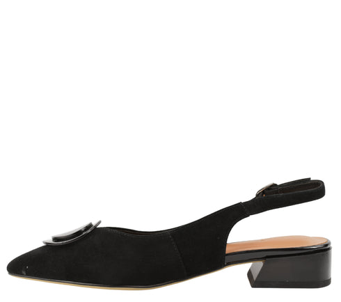 Sandale elegante, dama, EPICA, JI60028B negru, piele intoarsa, toc