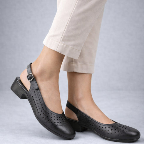 Sandale casual, dama, PASS COLLECTION, X480017D negru, piele naturala