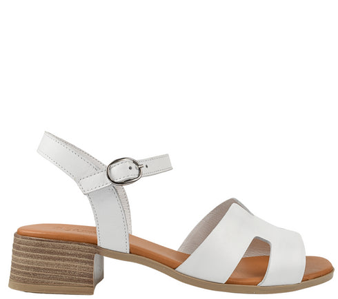 Sandale elegante, dama, ANNA VIOTTI, D42-9202 alb, piele naturala, cu toc