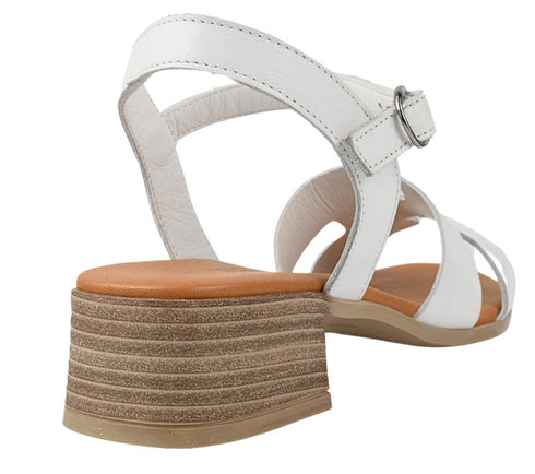 Sandale elegante, dama, ANNA VIOTTI, D42-9202 alb, piele naturala, cu toc