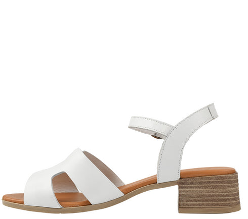 Sandale elegante, dama, ANNA VIOTTI, D42-9202 alb, piele naturala, cu toc