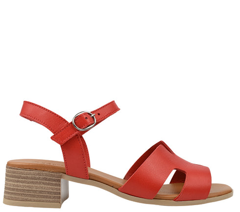 Sandale elegante, dama, ANNA VIOTTI, D42-9202 rosu, piele naturala, cu toc