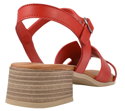 Sandale elegante, dama, ANNA VIOTTI, D42-9202 rosu, piele naturala, cu toc