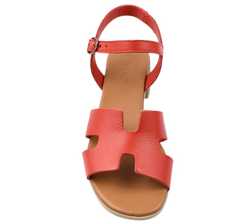 Sandale elegante, dama, ANNA VIOTTI, D42-9202 rosu, piele naturala, cu toc