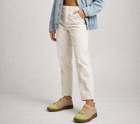 Tenisi dama, GRYXX, 6LMQ80003A bej-verde, piele intoarsa