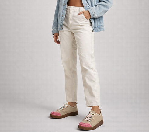 Tenisi dama, GRYXX, 6LMQ80003B bej-roz, piele intoarsa