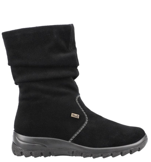 Ghete casual, dama, RIEKER, ANTISTRESS, TEX Z7171-01 negru, piele intoarsa