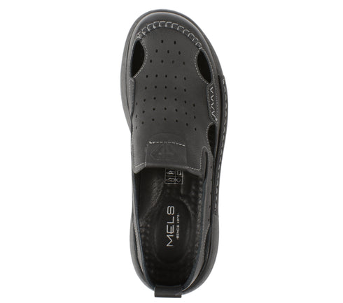 Pantofi casual, barbati, MELS, A93230 negru, piele nabuc
