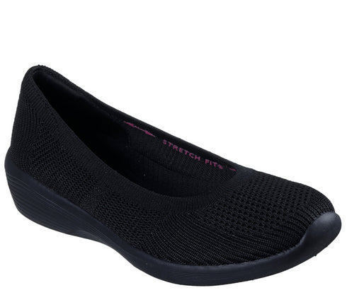 Espadrile sport, dama, SKECHERS ARYA FANCY YOU 158987-BBK negru, textil