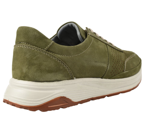 Pantofi sport, barbati, GORETTI, B68-835 verde, piele nabuc