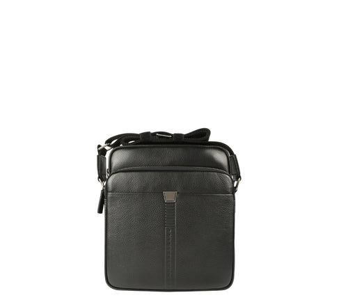 Borseta casual, barbat, ADA SHOES, L1990, negru, piele naturala