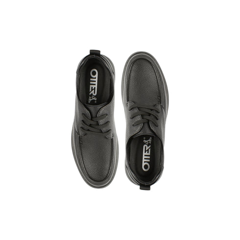 Pantofi casual, barbati, OTTER, C25137, negru, piele naturala