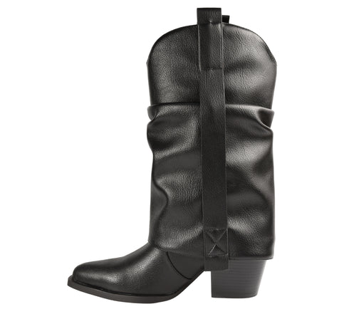 Cizme elegante, dama, EPICA, XS70001 negru, piele naturala, toc