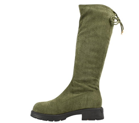 Cizme casual, dama, FORMAZIONE, 3099-5, verde, piele intoarsa, toc