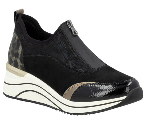 Pantofi sport, dama, REMONTE, D0T08-02 negru, piele ecologica